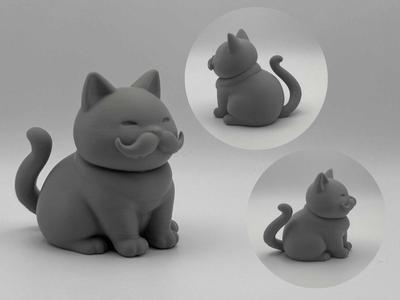 Cat Moustache – Funny Chubby Cat Figurine