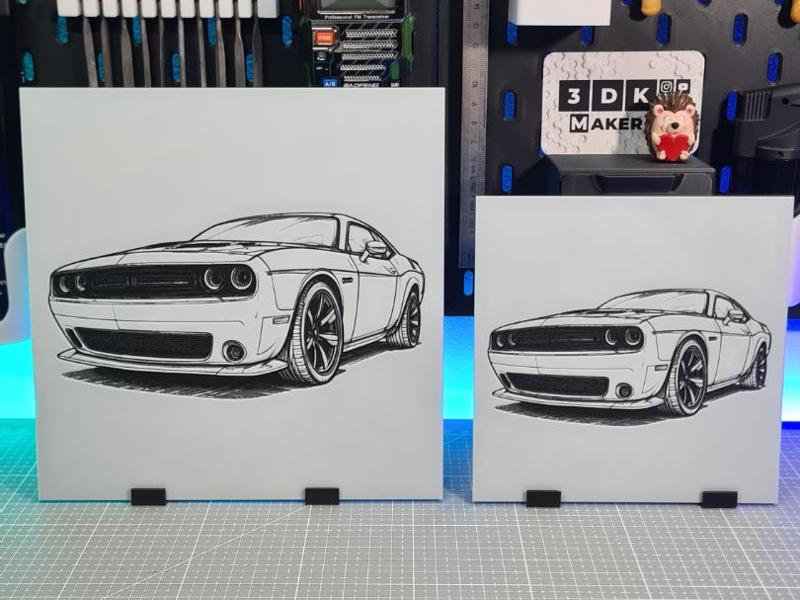 Dodge Challenger - Hueforge - 3 Colors