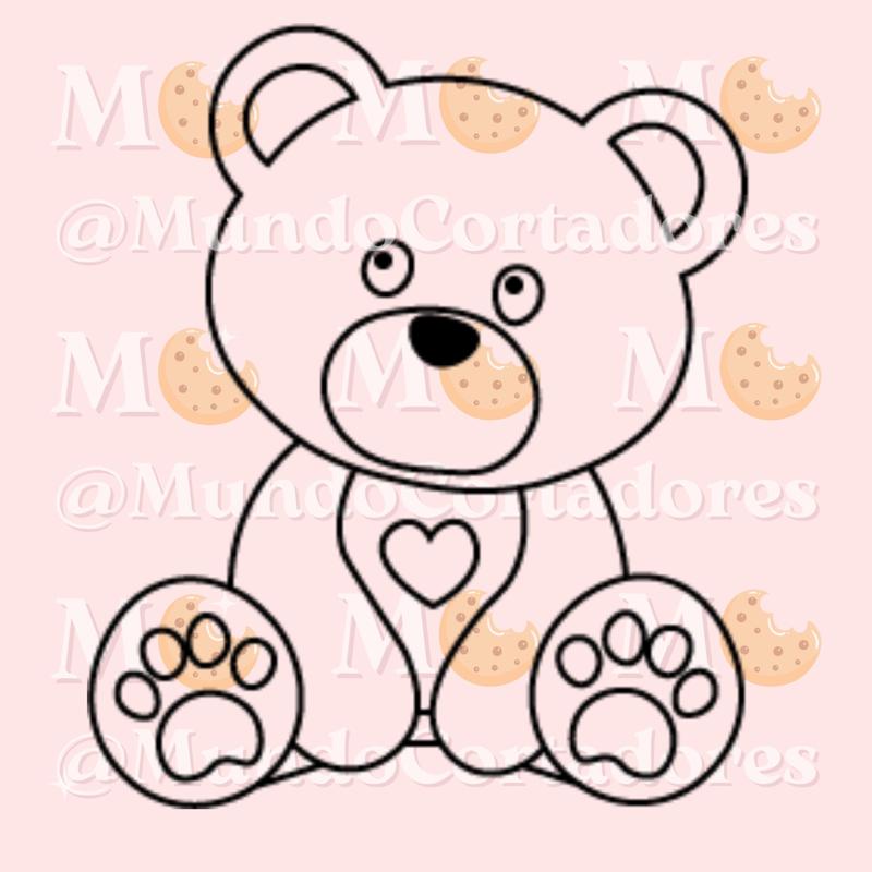 TEDDY BEAR CUTTER AND STAMP - CUTTER COOKIES
