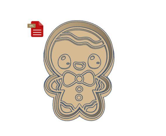 Kawaii Gingerbread Man Cookie Cutter and Stamp
