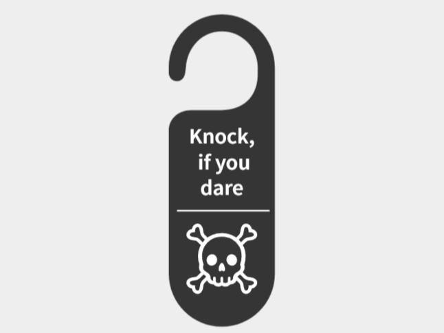 Door hanger "Knock, if you dare"