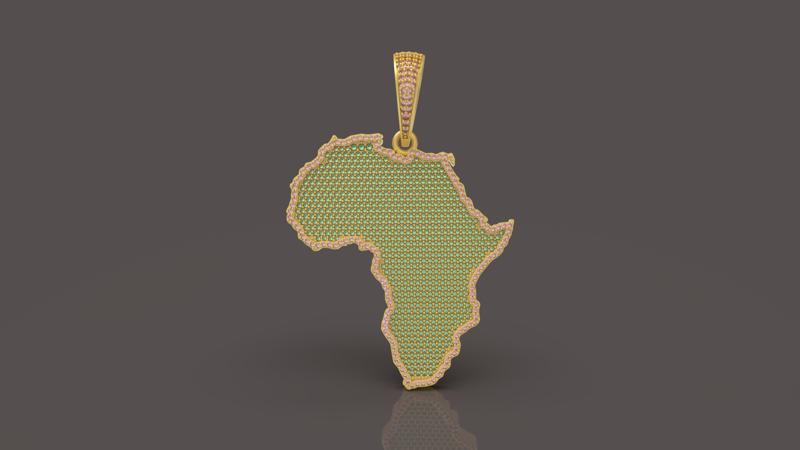 Africa Map Pendant - 0067