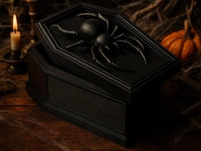 Spider Coffin Box – Halloween Gothic Storage
