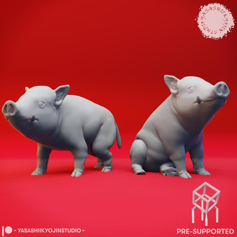 Giant Boar Piglets - Tabletop Miniature (Pre-Supported)