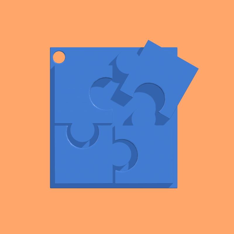 Puzzle keychain
