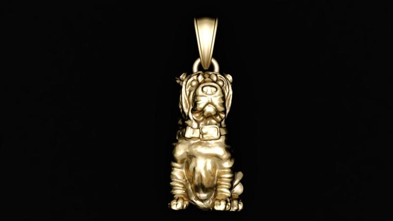 DOG GOOLD PENDANT 3d printable model