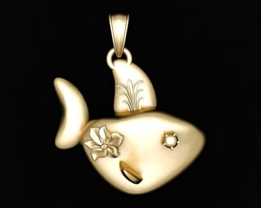 FISH GOLD PENDANT  3d printable model