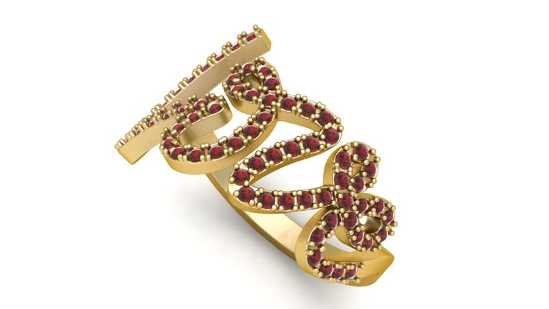 Love gold pendant  3d printable model