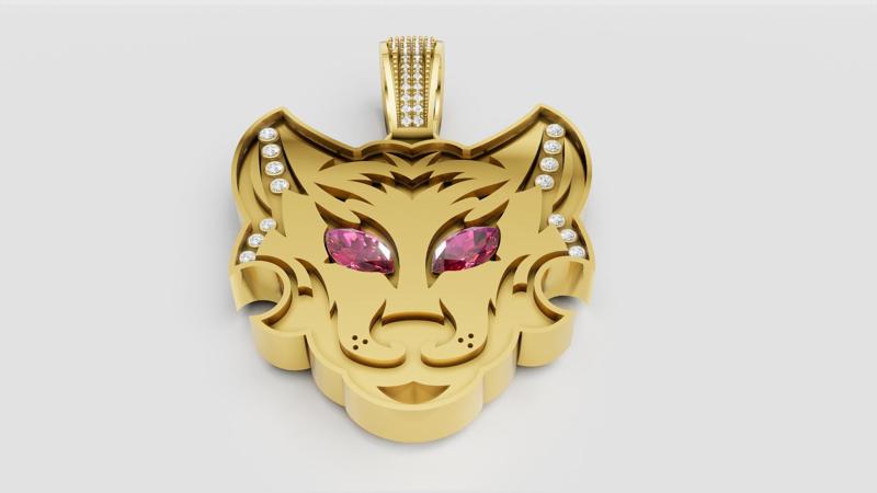 cat head pendant 3D printable model