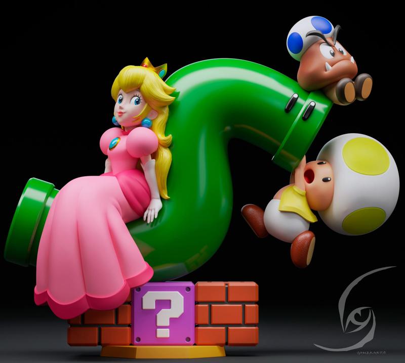 Princess Peach Diorama Statue from Mario Wonder
