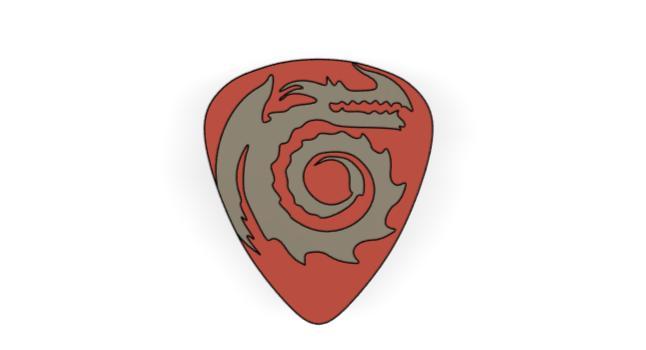 Hairy Hooligan Tribe Dragon Logo Guitar Pick
