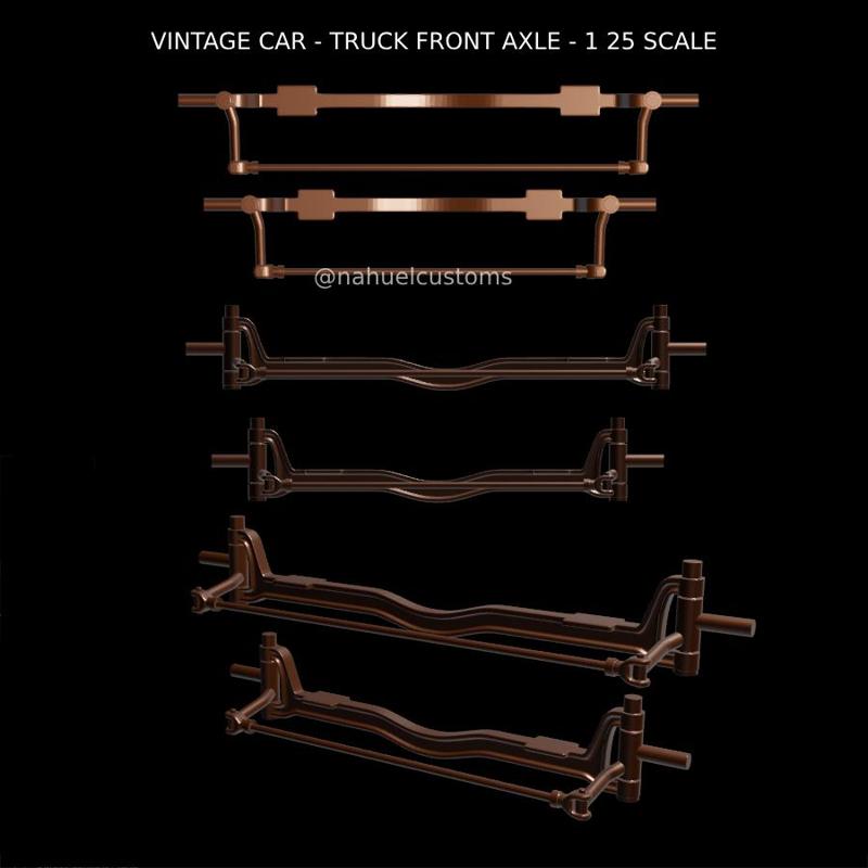 VINTAGE CAR - TRUCK FRONT AXLE  - 1 25 SCALE
