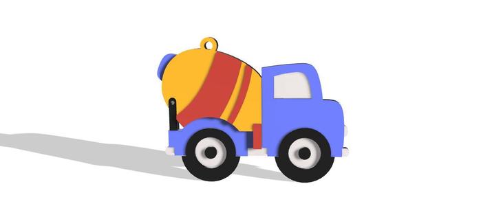 Mixer truck keychain