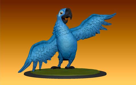 blu the blue parrot from rio 2 cartoon movie