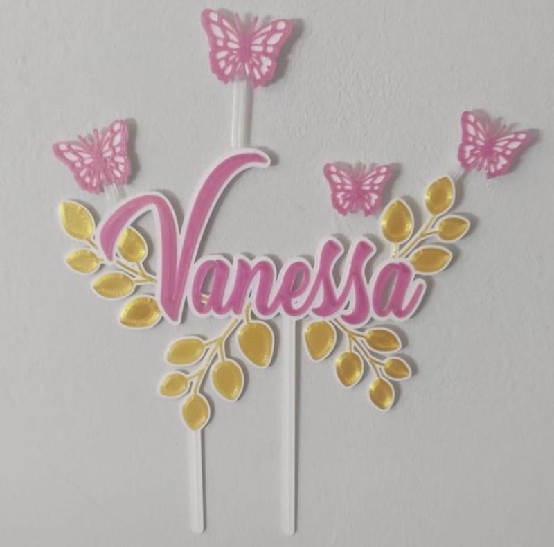 Fancy Multicolor Cake topper - Vanessa