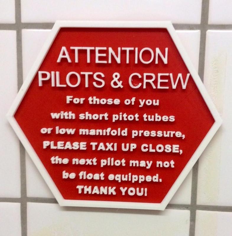 Aircrew Urinal Attention Sign