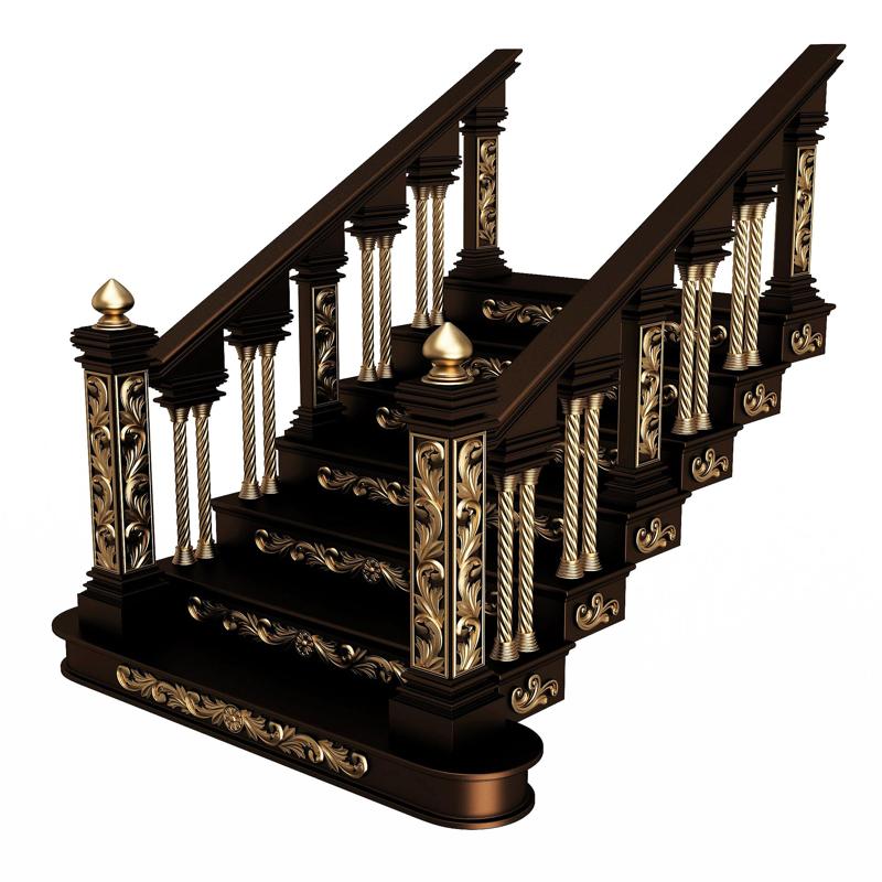 Carved Stair 04 Black