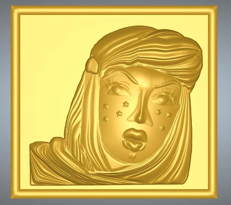 real 3D Relief For CNC building decor wall-mount for decoration "woman-03" 3d print