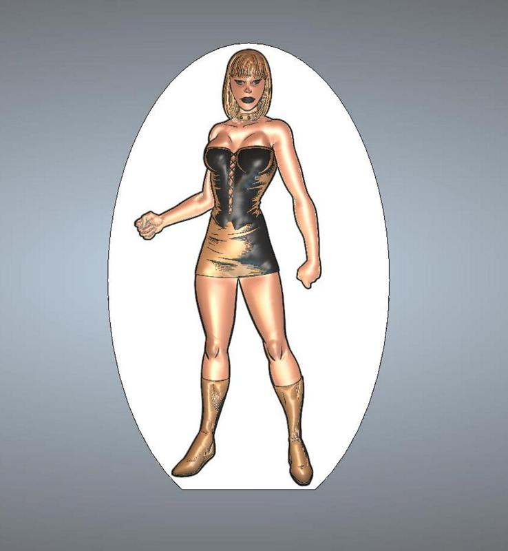 "Bad Girl" real 3D Relief For CNC building decor wall-mount for decoration "body-01" 3d print