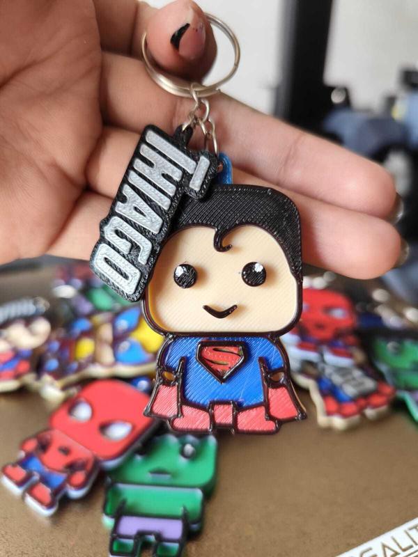 Superman Baby Keychain - Mini Superhero Figure with 3D Details