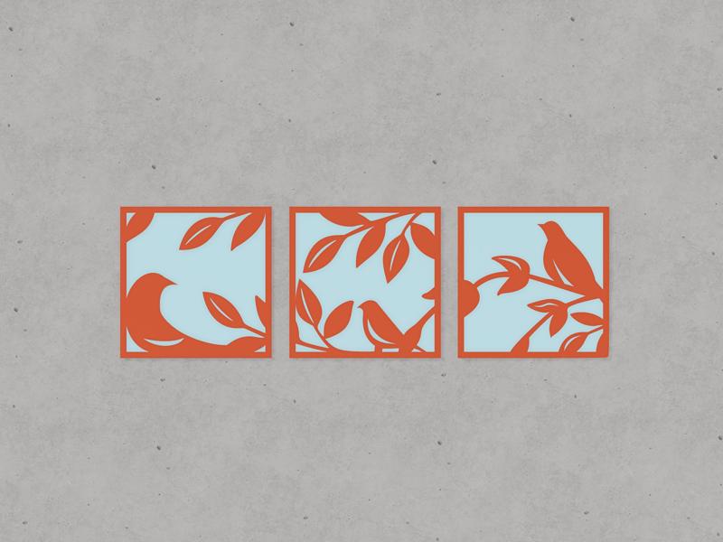 Wall Art Bird in Tree - Wall Mural Mulricolor