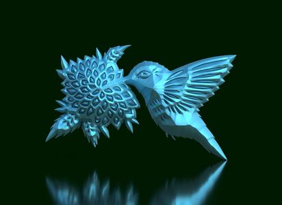 Floral Elevation : Bird on Branch III - Wall