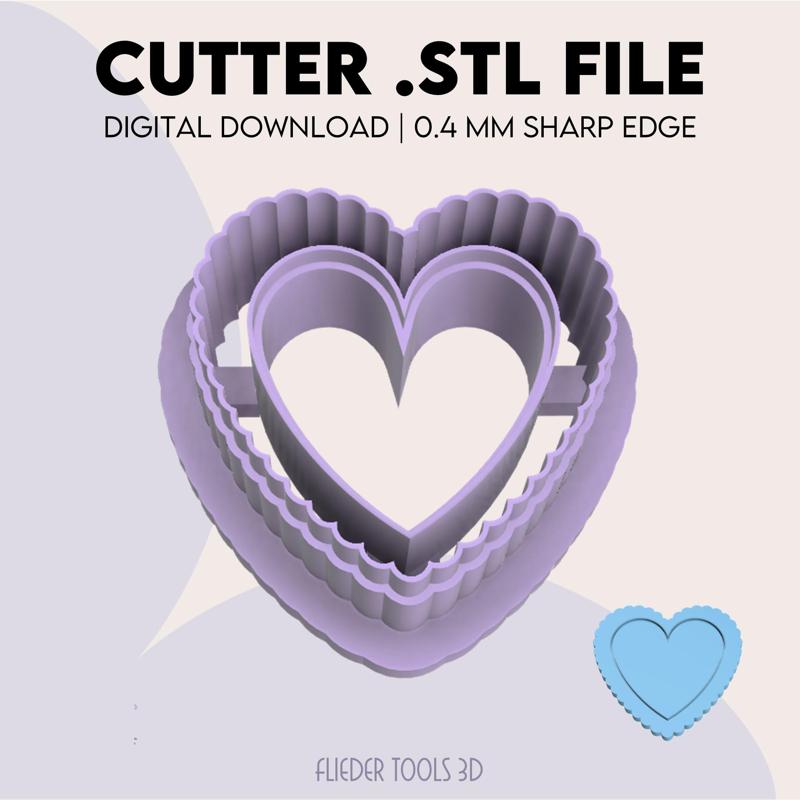 Heart Frame Polymer Clay Cutter | Heart Frame Cookie Cutter | STL Digital File