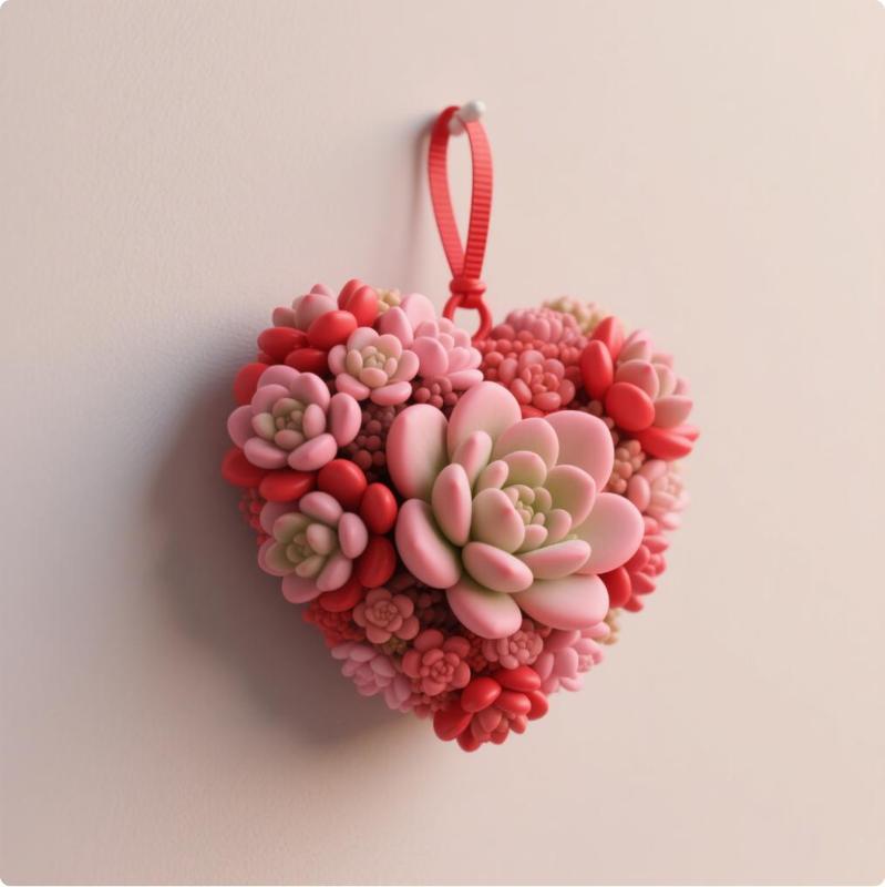 Succulent love keychain