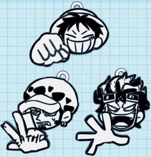 One Piece The 3 Supernovas Keychains