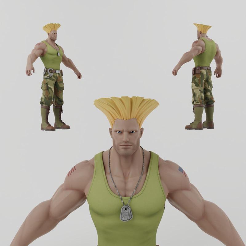 Guile Lowpoly Rigged