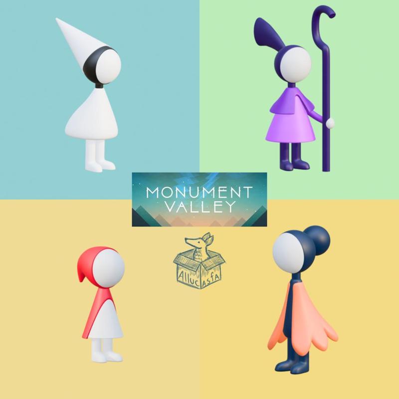 Monument Valley miniatures - Ida, Ro, child and Noor