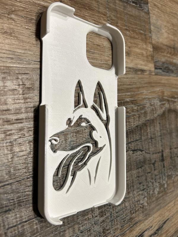 phone case coque iphone 14 découpe malinois dog
