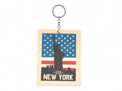 USA New York Statue of Liberty & Flag Keychain 