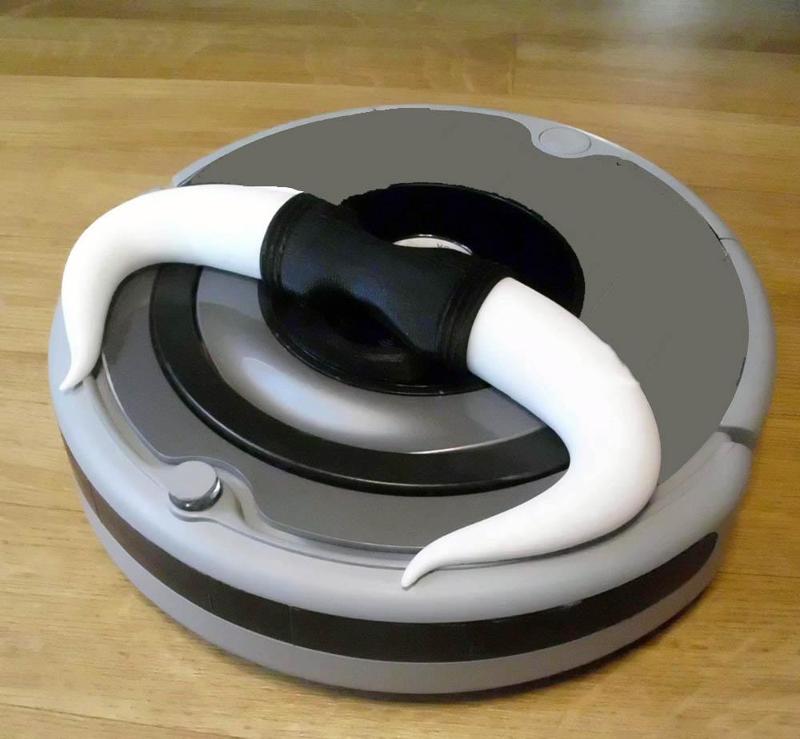 Bull horns for Irobot Roomba 500/600, aka "the Moomba"