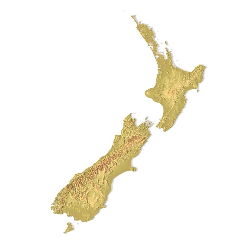 Topographic map New Zealand STL model