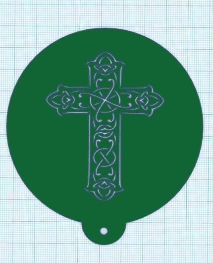 Cross Celtic Knot Coffee stencil