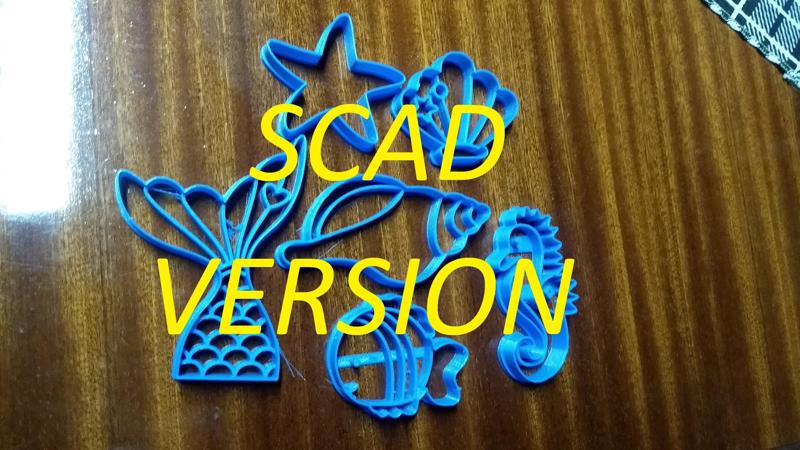 kit set sea mermaid fish.. snail cookie cutter