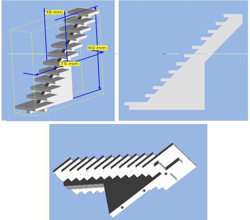 Furniture. straight staircase 12 steps.
