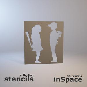 Stencil - Banksy - Boy meets girl
