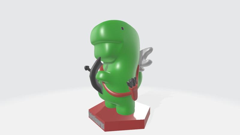 Valentisaurus: Roaring Love - A Heartfelt 3D Dino Cherub for the Digital Age