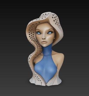 BLUE FEMALE BUST
