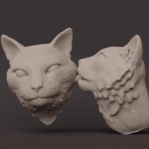 Two Cats Kissing (Wall Decoration)