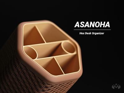 Asanoha Hex Desk Organizer