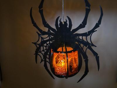 Hanging Halloween Tealight Spider