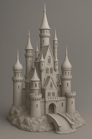 Fairy Tale Castle STL | 3D Printable Princess Castle Model | Fantasy Diorama & Wedding Decoration