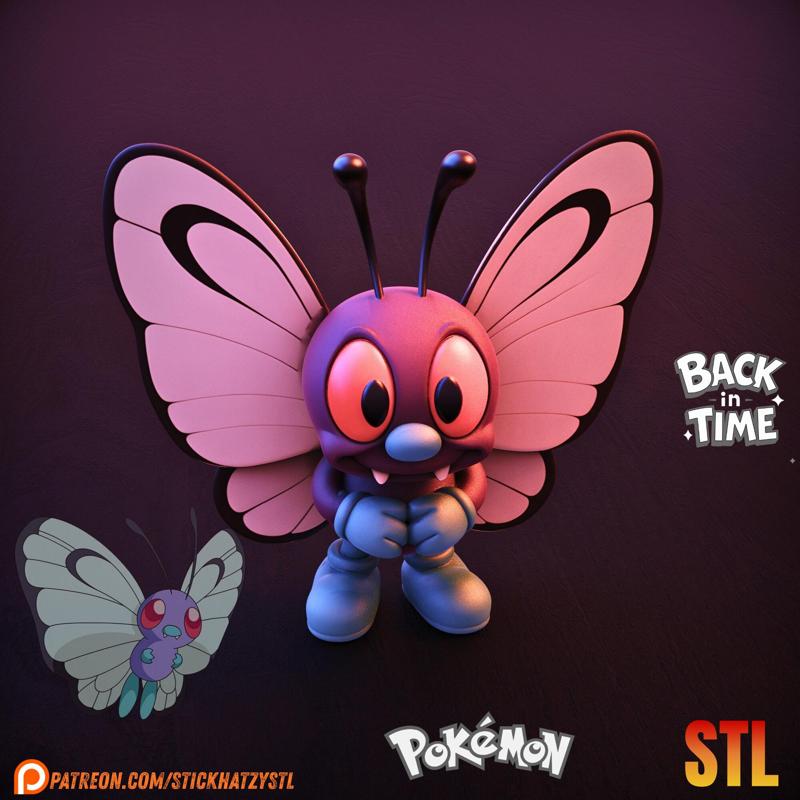 Butterfree – STL Model | Back in Time (1930s Cartoon Style)