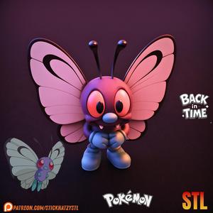 Butterfree – STL Model | Back in Time (1930s Cartoon Style)