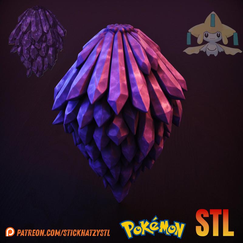 Jirachi Crystal Cocoon – STL Prop | Pokémon Movie Diorama