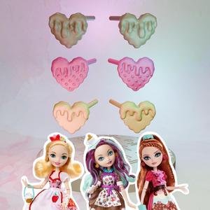 Ever After High Sugar Coated Madeline Hatter & Holly O'Hair/Sweet Treats Apple White doll earrings replacement