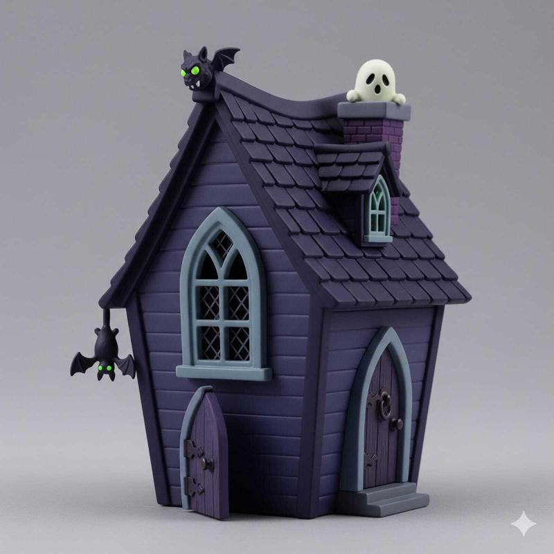 Halloween spooky chibi house